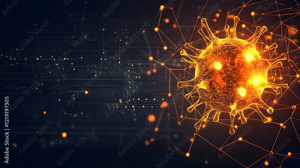Obraz premium Abstract 3D Visualization of a Virus or Molecule