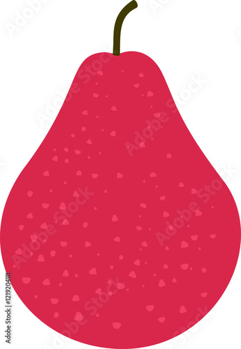 Red pear icon.
Whole fresh red pear fruit flat icon vector isolated.
Transparent background.