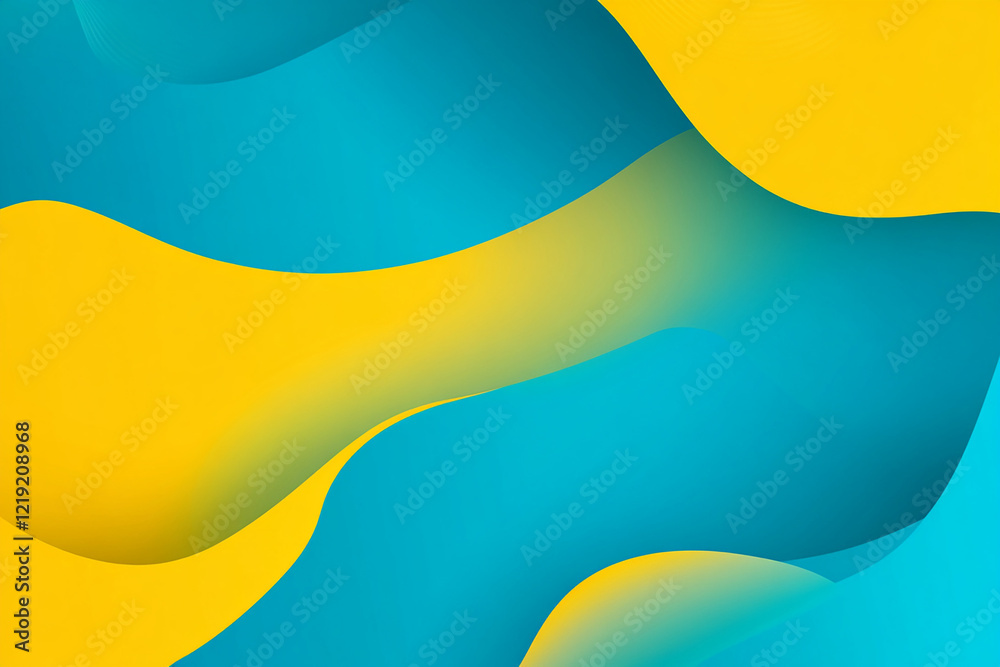 Abstract Blue and Yellow Wavy Background Design Abstract Blue and Yellow Wavy Background Design