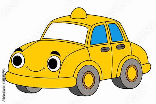 cartoon taxi car