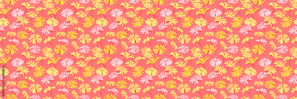 Abstract unique shapes flowers seamless pattern. Colorful summer ornament texture. Creative cute meadow print. Vector hand drawn. Abstract unique shapes flowers seamless pattern. Colorful summer ornament texture. Creative cute meadow print. Vector hand drawn.