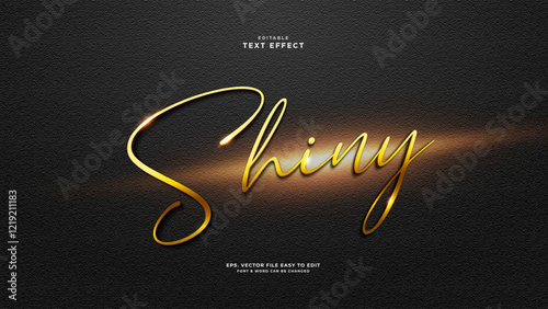 Shiny gold script text effect