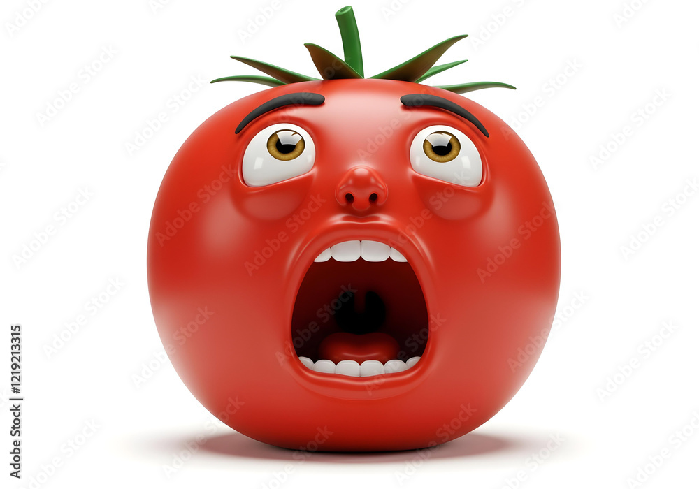 Surprised Tomato Cartoon Character 3d Render Surprised Tomato Cartoon Character 3d Render