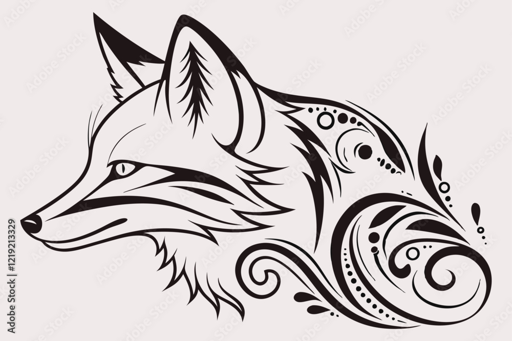 Fototapeta premium A minimalist black and white silhouette of a Rose