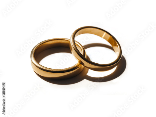 wedding rings isolated on white background