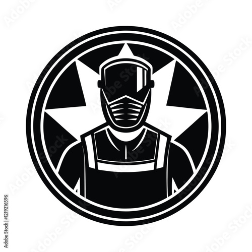 Welder logo vector style silhouette illustration.eps