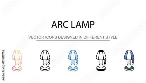 Arc Lamp icon design with white background stock illustration