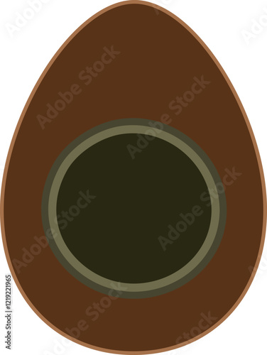 Half preserved egg. 
Century egg. 
Brown Pine flower egg.
Traditional thousand-year egg flat icon vector isolated.
Transparent background.