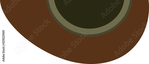 Slice preserved egg. 
Century egg. 
Brown Pine flower egg.
Traditional thousand-year egg flat icon vector isolated.
Transparent background.