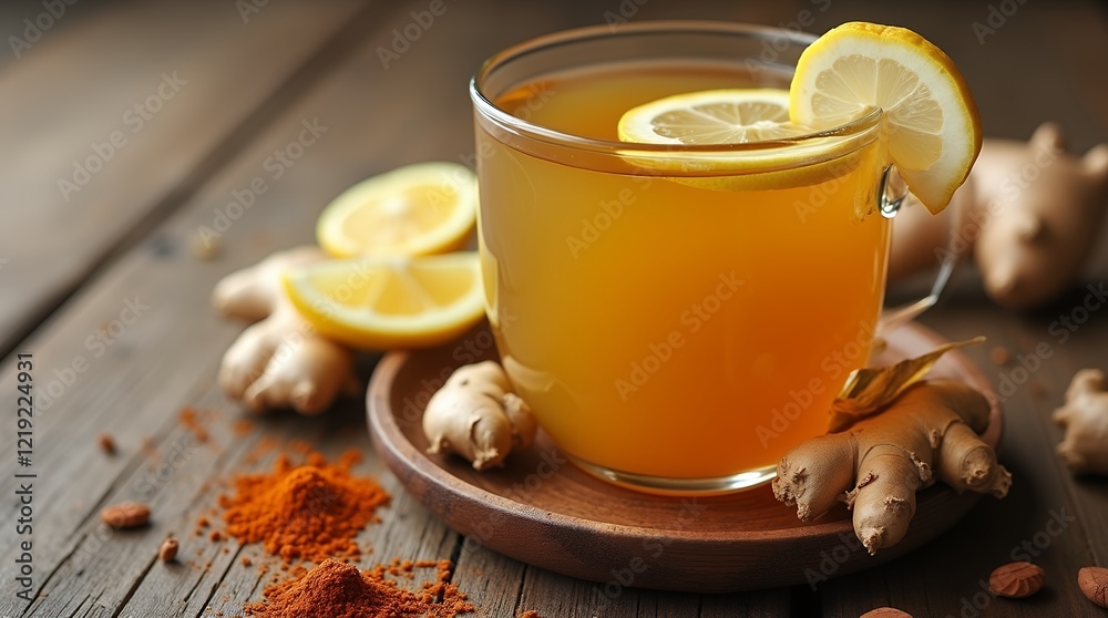 hot tea with lemon and cinnamon hot tea with lemon and cinnamon