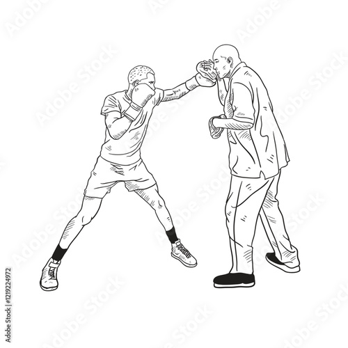 boxing training with coach