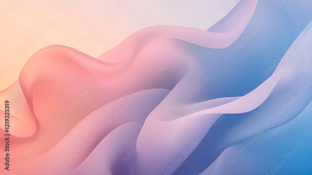 Abstract Pastel Waves Flowing Gently Across Abstract Pastel Waves Flowing Gently Across