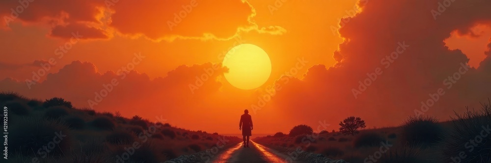 Sun shines through hazy orange sky; apocalyptic feel , sunrise, toxic Sun shines through hazy orange sky; apocalyptic feel , sunrise, toxic