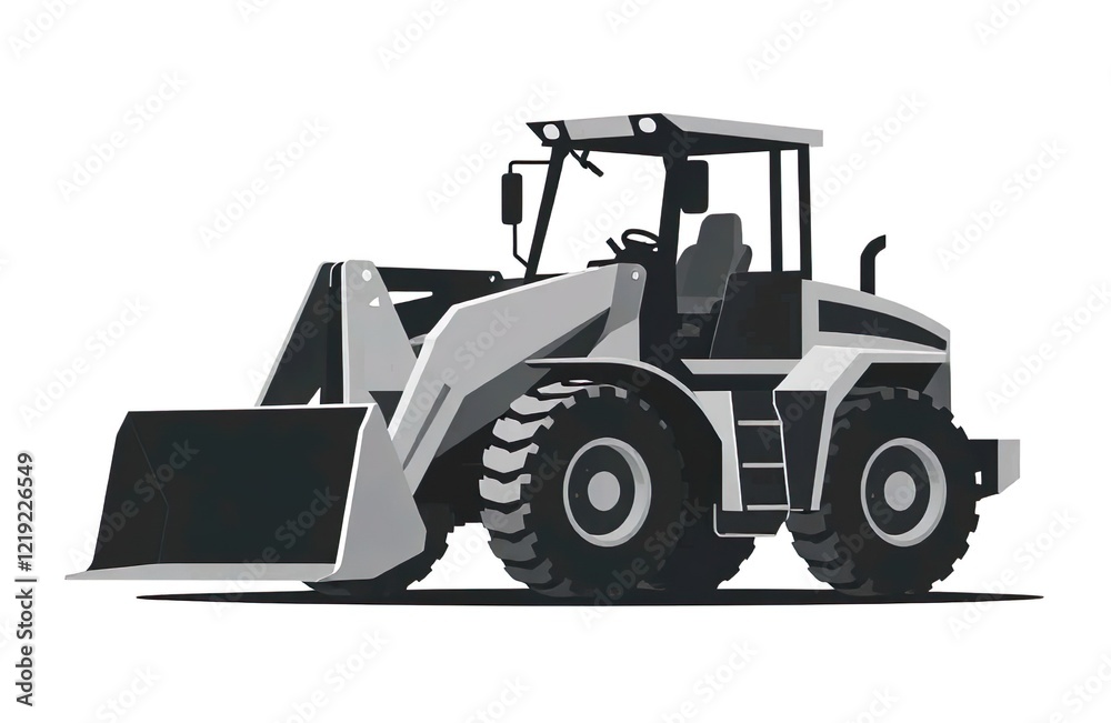 Naklejka premium Loader mounted truck icon illustration