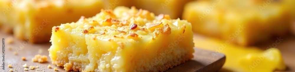 Golden pineapple coconut bars, baked to perfection, kitchen, oven, tropical