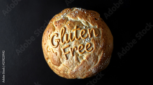 Gluten free bread freshly baked seen from above for ads
