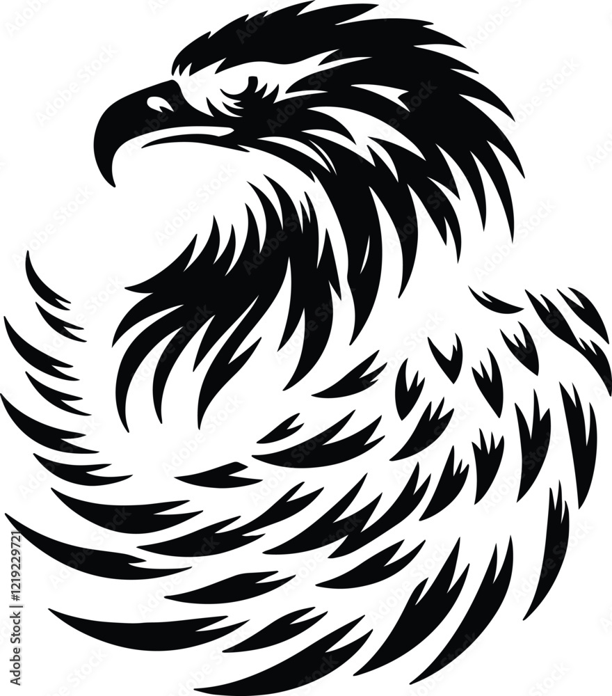 Obraz premium Eagle in flight, Vector Eagle Mascot, Silhouettes of wild birds in flight, Eagle Mascot Vector Illustration