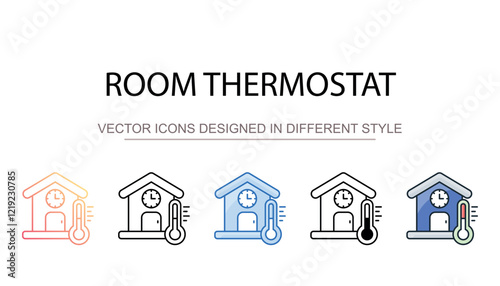 Room Thermostat icon design with white background stock illustration