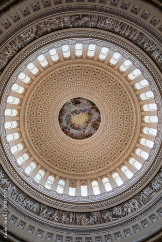 Rotunda of the US Capitol Building in Washington, DC; Wide-Angle View
