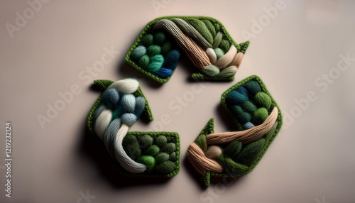 Recycling Symbol Made of Wool – Sustainable, Eco-Friendly, Natural Colors