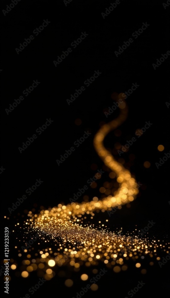High-end gold glitter isolated on black background, dark background, opulent High-end gold glitter isolated on black background, dark background, opulent