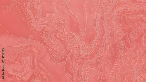 Abstract Coral Topographic Lines Art Background