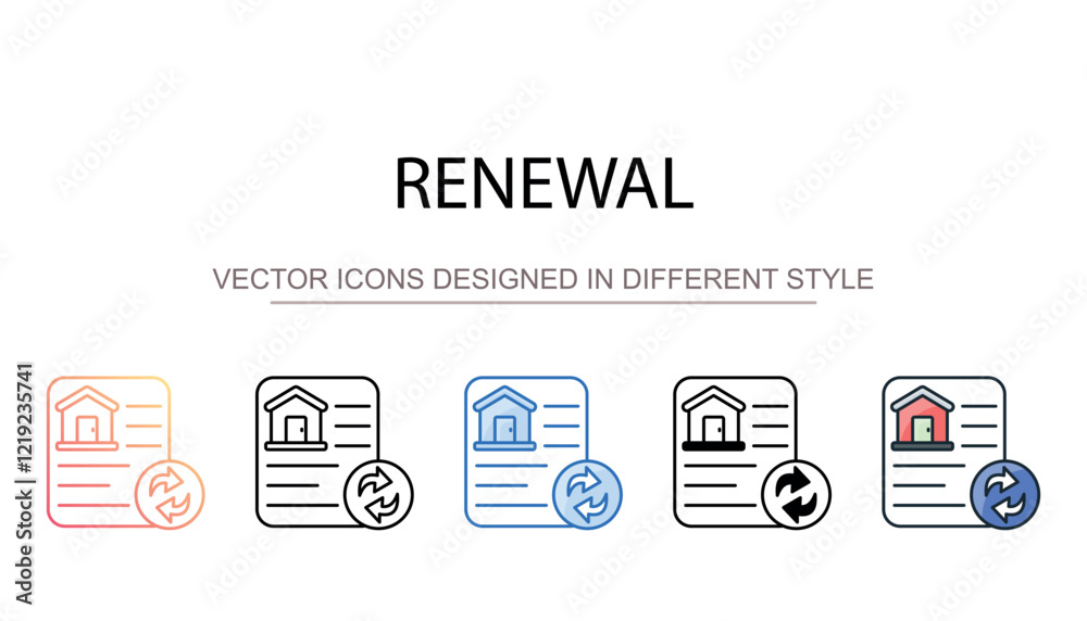 Renewal icon design with white background stock illustration Renewal icon design with white background stock illustration