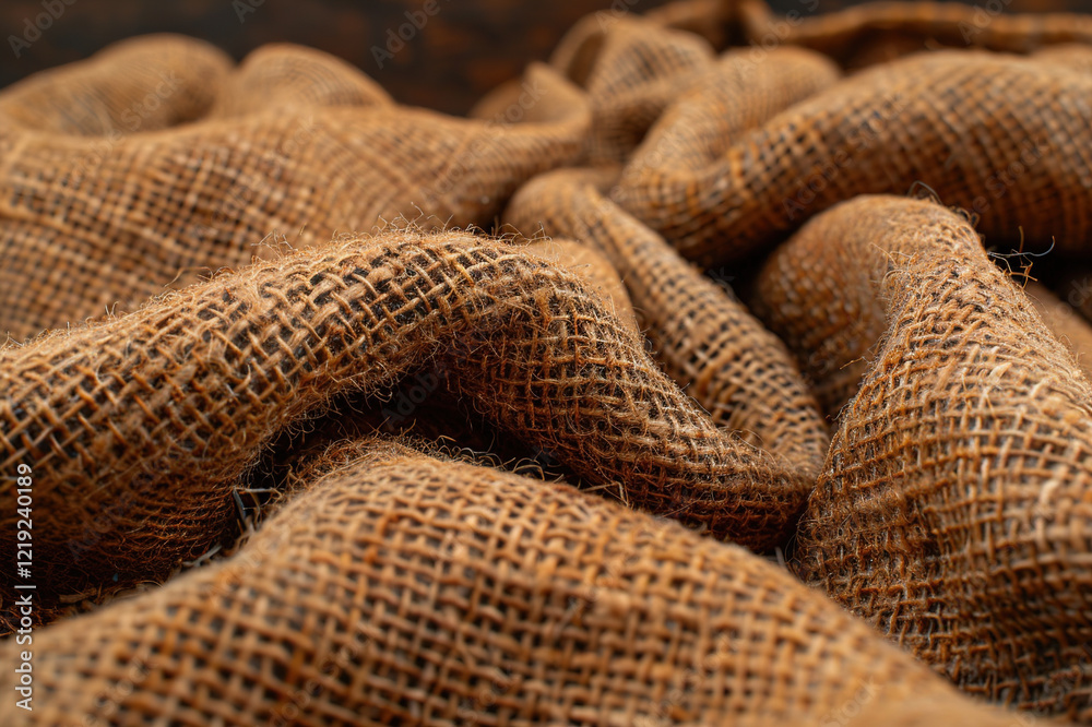 Close-up of natural linen fabric with visible weave texture, highlighting eco-friendly and organic materials Close-up of natural linen fabric with visible weave texture, highlighting eco-friendly and organic materials