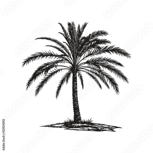 Wallpaper Mural Tall Palm Tree Isolated vector art Torontodigital.ca