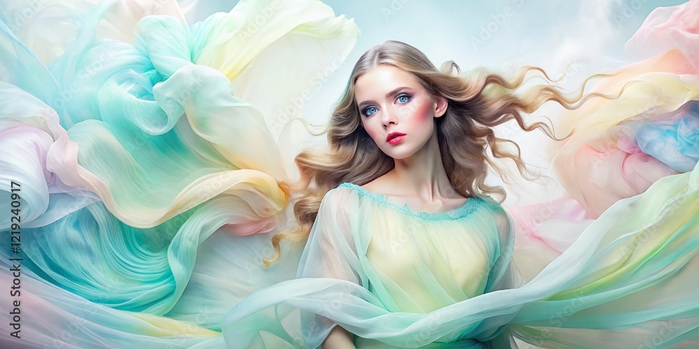 Pastel Abstract Pattern on White Background - Fashion Photography Stock Photo