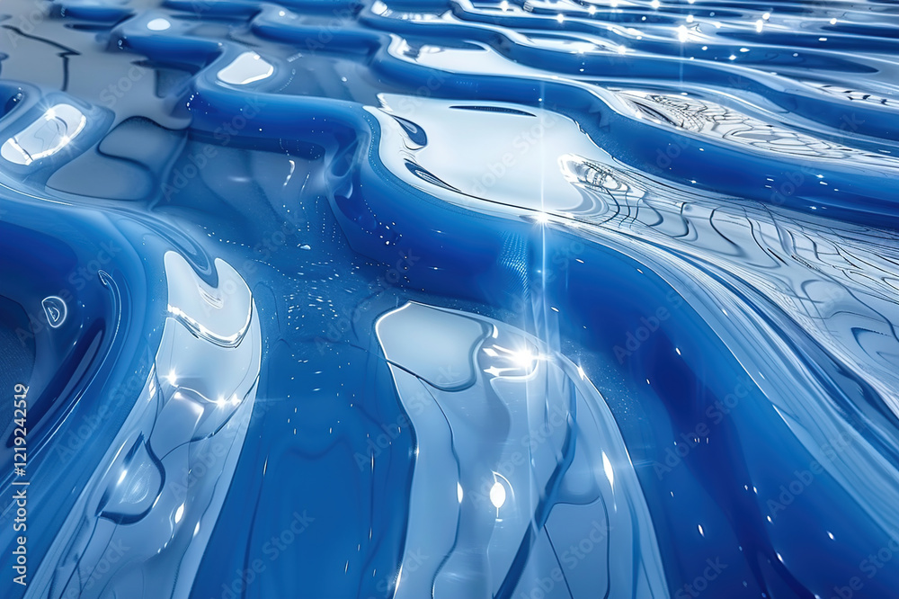 Obraz premium Close-up of smooth, glossy plastic surface with reflective highlights for futuristic design elements