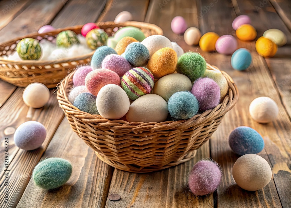 Handmade Felt Easter Eggs & Dryer Balls - Rustic Spring Craft Handmade Felt Easter Eggs & Dryer Balls - Rustic Spring Craft