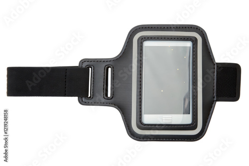 Black armband for smartphone isolated with transparent background photo