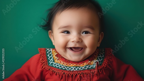 Cheerful Native American ba...