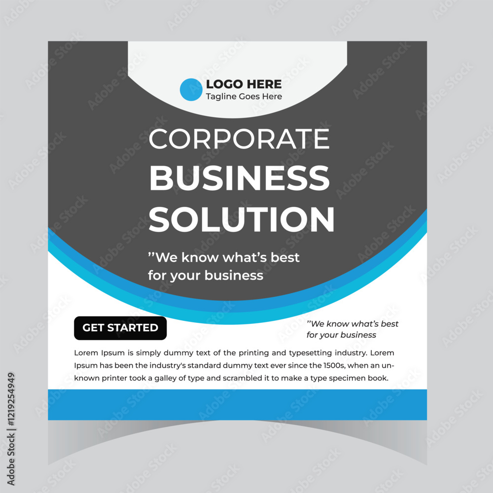 Obraz premium Business webinar marketing agency social media post design and web template square flyer design