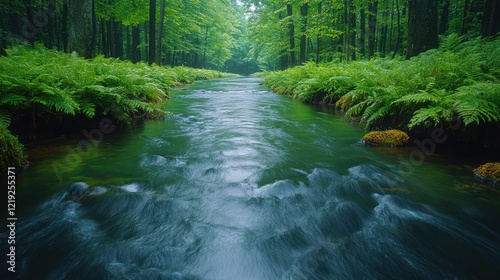 Serene Forest Stream: A Tranquil Escape into Nature's Embrace