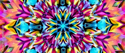 Vibrant Crystal Kaleidoscope Abstract Wallpaper