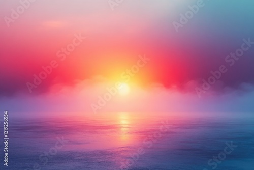 Bold gradient blur transitioning from fiery red and orange to cool blues and purples, evoking contrast and harmony, copy space background photo