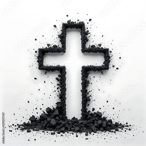 Ash Wednesday Cross Symbolic Black Cross Image photo