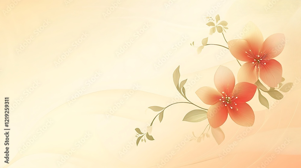 Fototapeta premium Peach Blossoms Graceful Floral Design Elegant Background