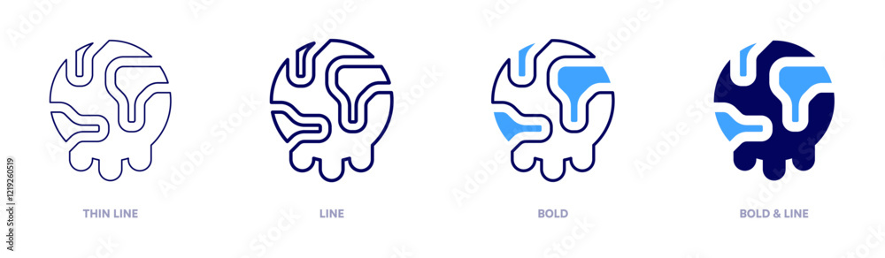 Global warming action icon in 4 different styles. Thin Line, Line, Bold, and Bold Line. Duotone style. Editable stroke