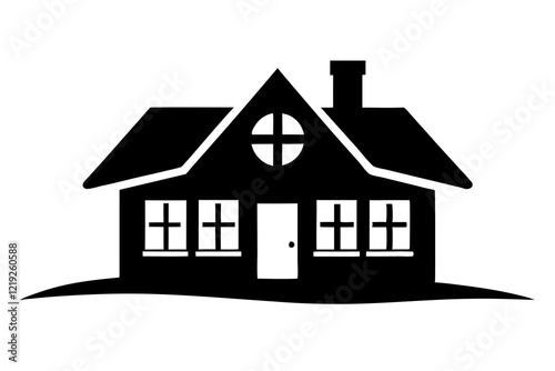 Home silhouette vector, home icon symbol, house black vector silhouette