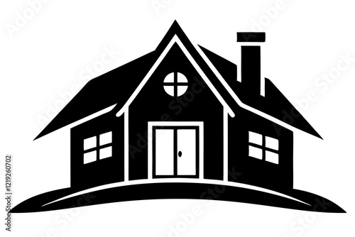 Home silhouette vector, home icon symbol, house black vector silhouette