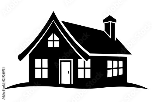 Home silhouette vector, home icon symbol, house black vector silhouette