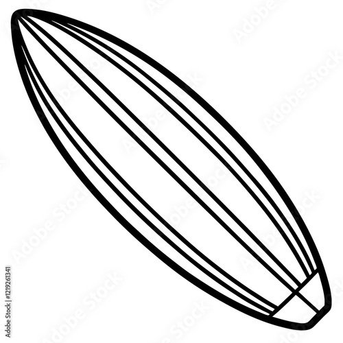 Stylish Surfboard Outline Vector