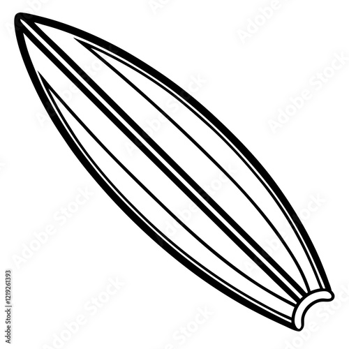 Stylish Surfboard Outline Vector