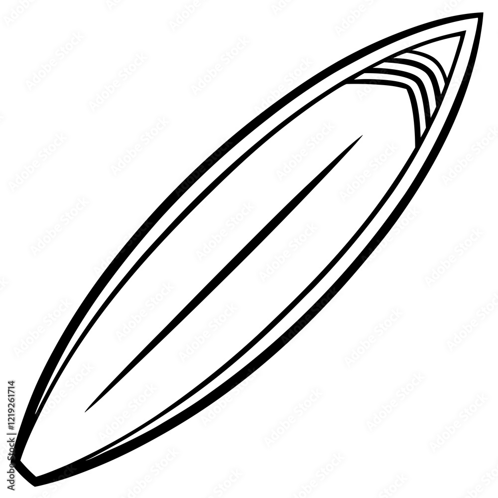 Stylish Surfboard Outline Vector Stylish Surfboard Outline Vector