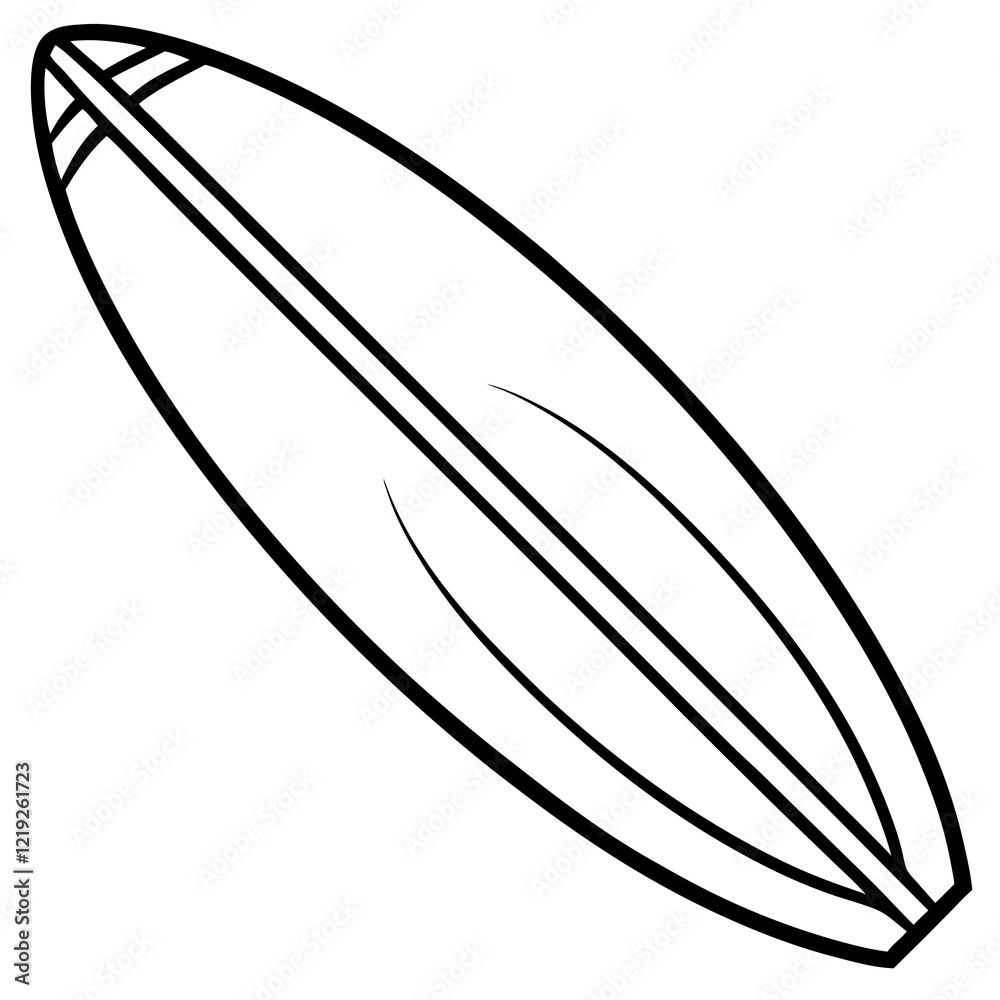 Stylish Surfboard Outline Vector Stylish Surfboard Outline Vector