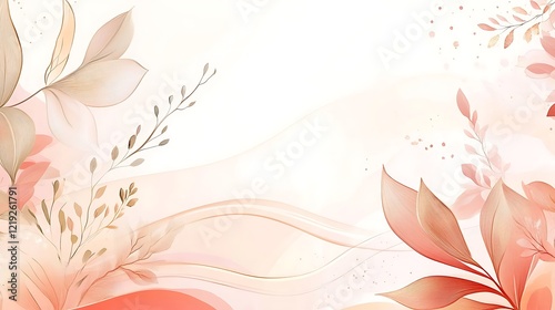 Abstract Floral Design with Peach and Beige Tones
