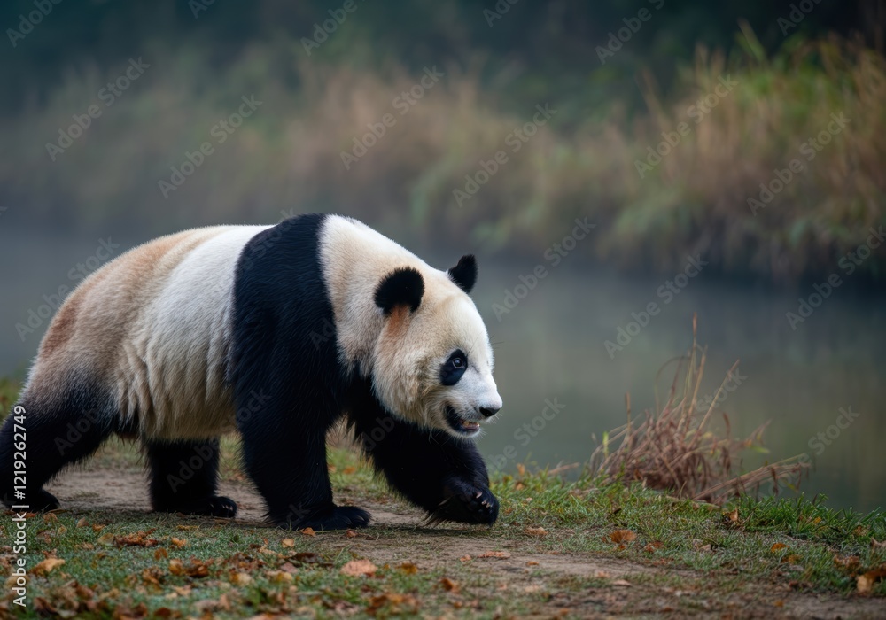 Obraz premium Adorable giant panda enjoying a peaceful moment&nbsp;at&nbsp;&nbsp;Park
